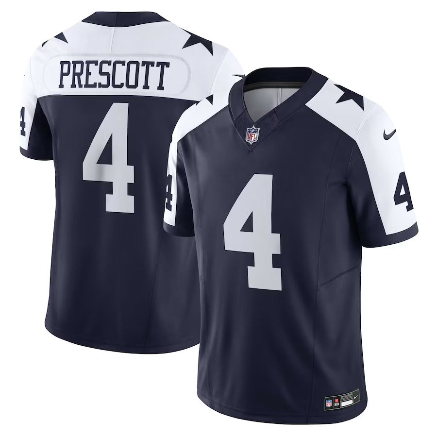 Men Dallas Cowboys 4 Dak Prescott Nike Navy Vapor F.U.S.E. Limited NFL Jerseys